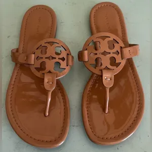 Tory Burch Brown Miller Sandals Shoes Size 7.5