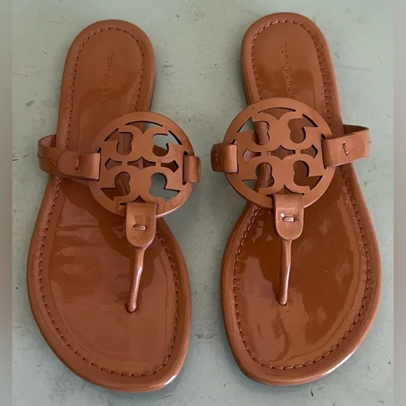 Tory Burch Brown Miller Sandals Shoes Size 7.5
