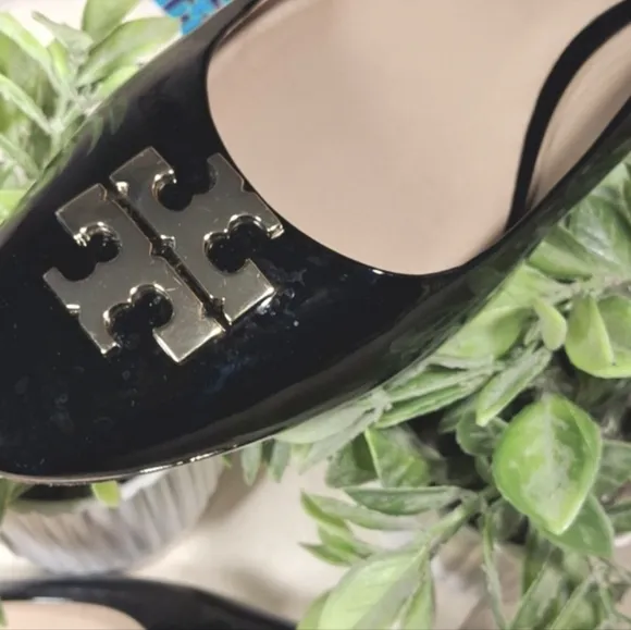 Tory Burch Claire Black Patent Leather Flats