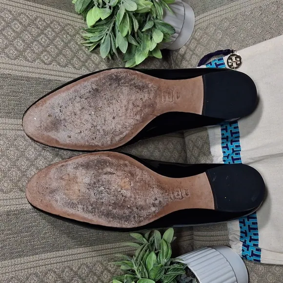 Tory Burch Claire Black Patent Leather Flats