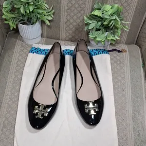 Tory Burch Claire Black Patent Leather Flats