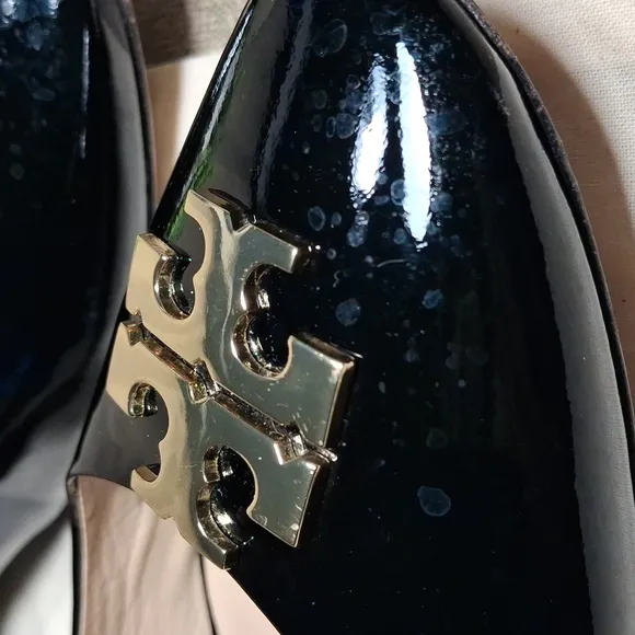 Tory Burch Claire Black Patent Leather Flats