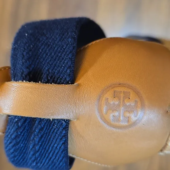 Tory Burch Navy Wedge Sandals
