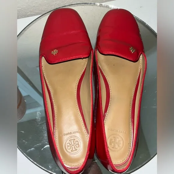 TORY BURCH Shoes Samantha Smoking Slipper Flat SZ8.5M-Liberty Red Patent Leather