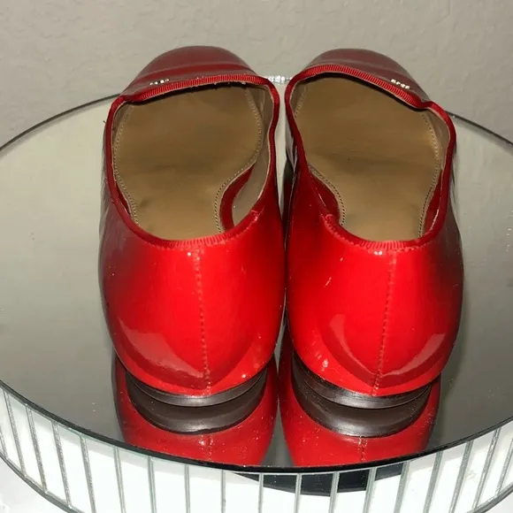 TORY BURCH Shoes Samantha Smoking Slipper Flat SZ8.5M-Liberty Red Patent Leather
