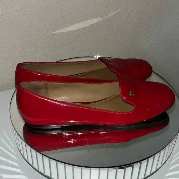 TORY BURCH Shoes Samantha Smoking Slipper Flat SZ8.5M-Liberty Red Patent Leather