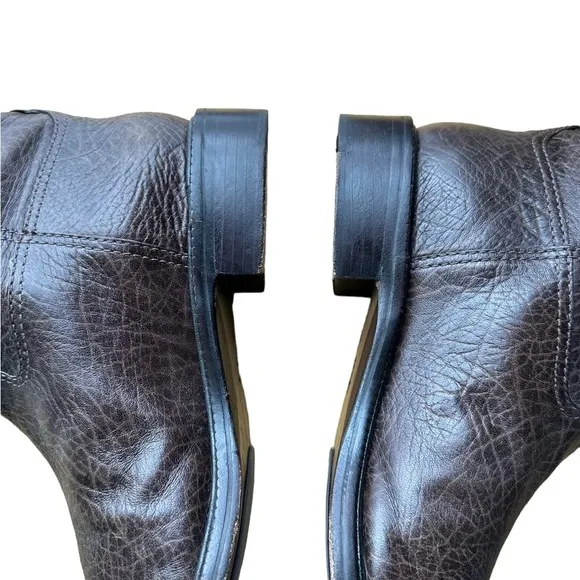 Tory Burch Stowe Leather Boots With Gold Accent Mid Size 10M