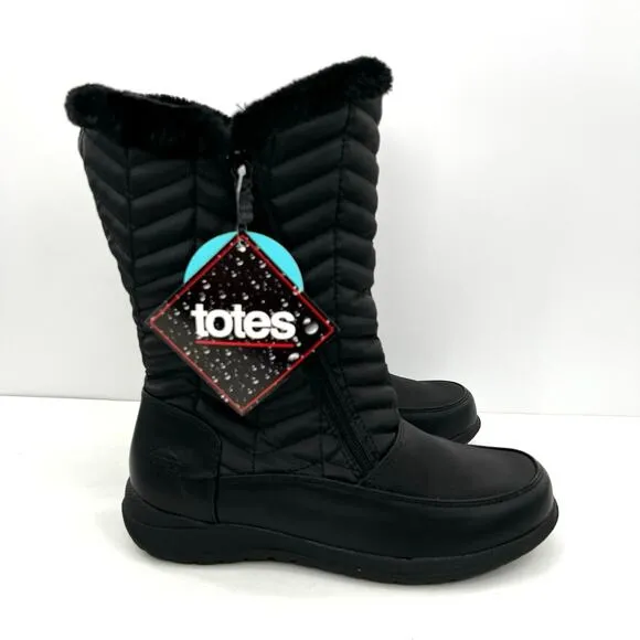 Totes Women's Rain &amp; Snow Boots Insulated Warm Fur-Lined,