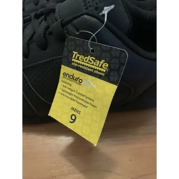 Tredsafe Mens Axel Oil &amp; Slip Resistant Occupational Shoes Sneaker Black Size 9