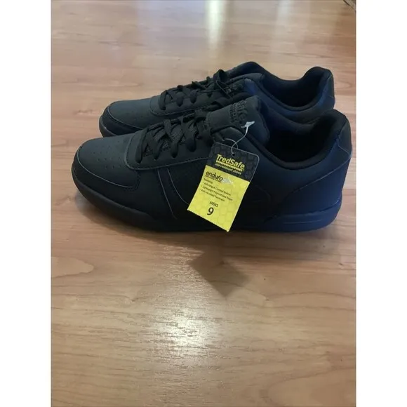 Tredsafe Mens Axel Oil &amp; Slip Resistant Occupational Shoes Sneaker Black Size 9