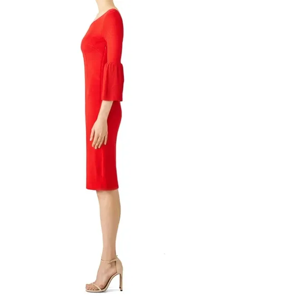 Trina Turk Slimming Red Ollie Dress: Sz 8: Off Shoulder~long sleeve !