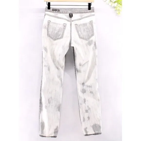 True Religion Distressed Cameron Acid Wash Grunge Slim Boyfriend Jeans 24x29