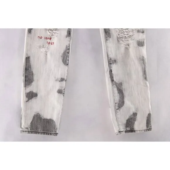 True Religion Distressed Cameron Acid Wash Grunge Slim Boyfriend Jeans 24x29