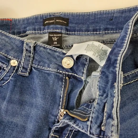 True Religion Jeannie curvy mid rise skinny jeans size 28