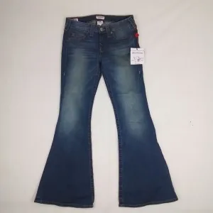 True Religion Womens Jeans‎ Sz 29 Blue Carrie Petite Flare Mid Rise Slim Fit