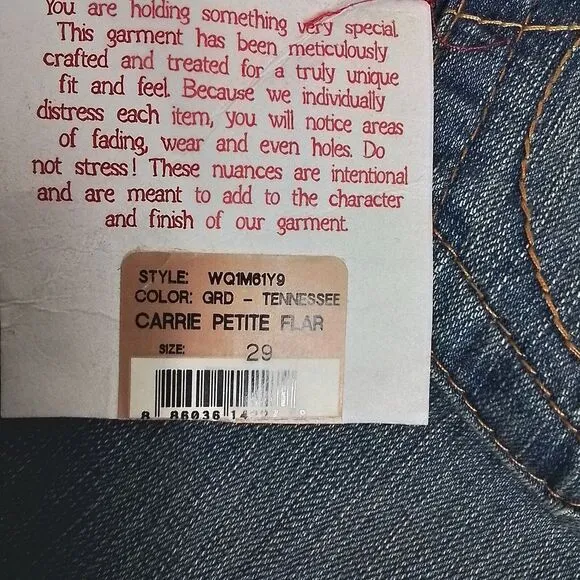 True Religion Womens Jeans‎ Sz 29 Blue Carrie Petite Flare Mid Rise Slim Fit