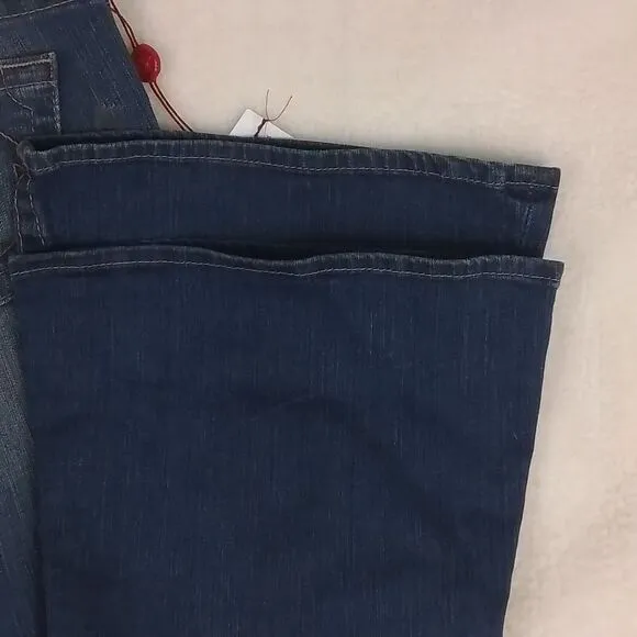 True Religion Womens Jeans‎ Sz 29 Blue Carrie Petite Flare Mid Rise Slim Fit