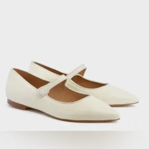TUCKERNUCK SHOES Ivory Patent Jane Flats New in Box size 7