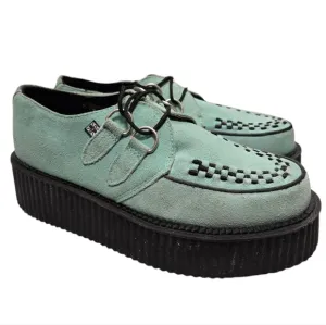 T.U.K. Suede Platform Mint Green  Creepers - Size 7 Men's/9 Women's/EU 40