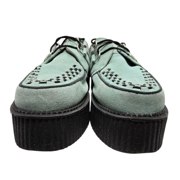 T.U.K. Suede Platform Mint Green  Creepers - Size 7 Men's/9 Women's/EU 40