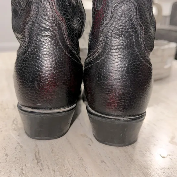 TWISTED X 12&quot; WESTERN BOOT Style WWT0034 Embroidered Leather Black/Hint Red Sz 6