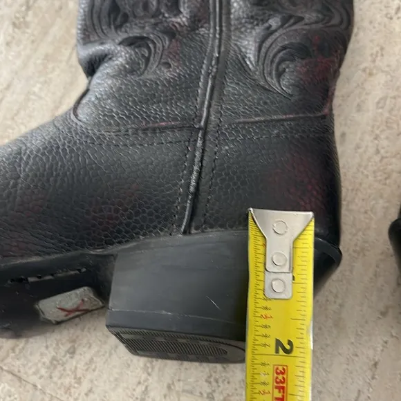 TWISTED X 12&quot; WESTERN BOOT Style WWT0034 Embroidered Leather Black/Hint Red Sz 6