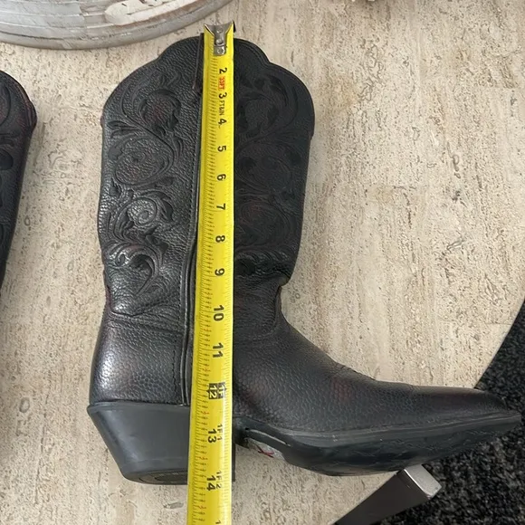 TWISTED X 12&quot; WESTERN BOOT Style WWT0034 Embroidered Leather Black/Hint Red Sz 6