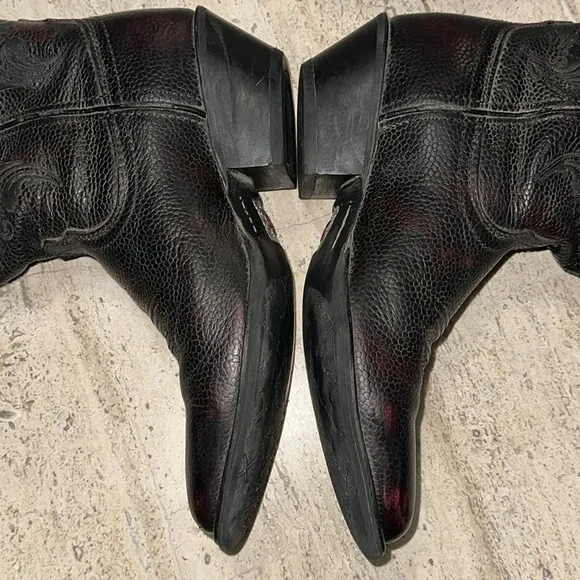 TWISTED X 12&quot; WESTERN BOOT Style WWT0034 Embroidered Leather Black/Hint Red Sz 6