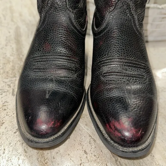 TWISTED X 12&quot; WESTERN BOOT Style WWT0034 Embroidered Leather Black/Hint Red Sz 6