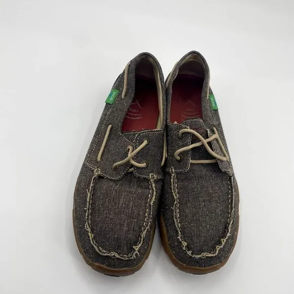 Twisted X Mens Driving Moc Boat Shoes Mens 10 M ECO Dust Western Slip Resistant‎