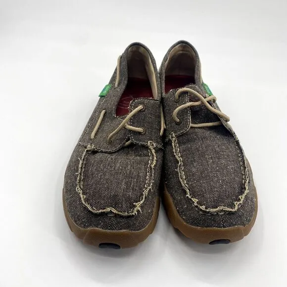 Twisted X Mens Driving Moc Boat Shoes Mens 10 M ECO Dust Western Slip Resistant‎