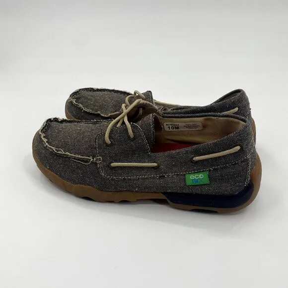 Twisted X Mens Driving Moc Boat Shoes Mens 10 M ECO Dust Western Slip Resistant‎
