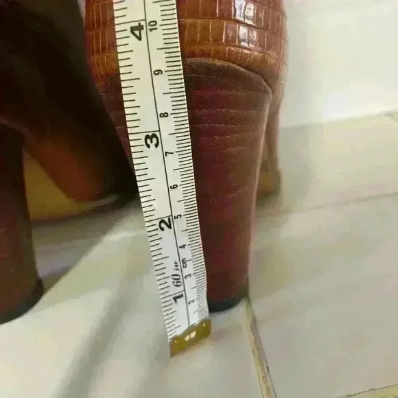 Two-Tone Women's High Heel Boots Size 7 M Brown Leather TF