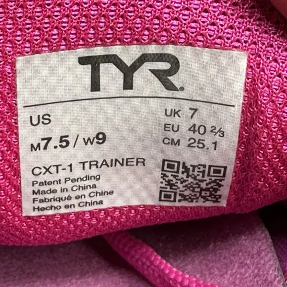 TYR CXT-1 Trainer Womens Size 9 Shoes Pink Training Athletic Gym Lace-Up Sneaker