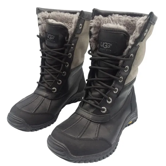 UGG Adirondack II Event Waterproof Boots Vibram Sole Black Gray 1906 Women's 7