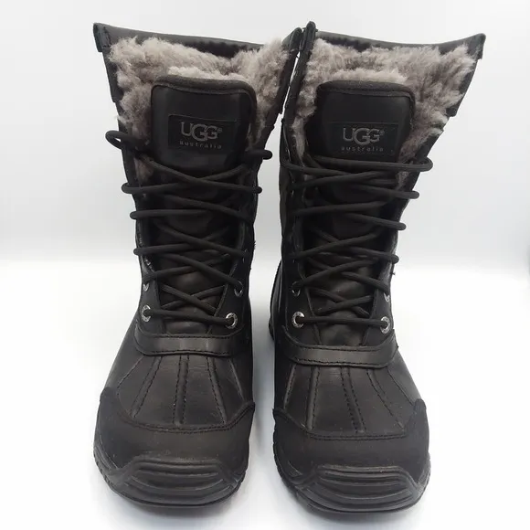 UGG Adirondack II Event Waterproof Boots Vibram Sole Black Gray 1906 Women's 7