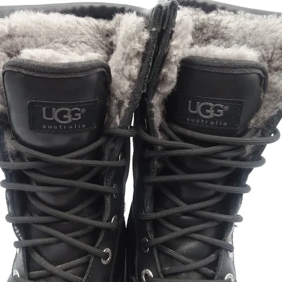 UGG Adirondack II Event Waterproof Boots Vibram Sole Black Gray 1906 Women's 7