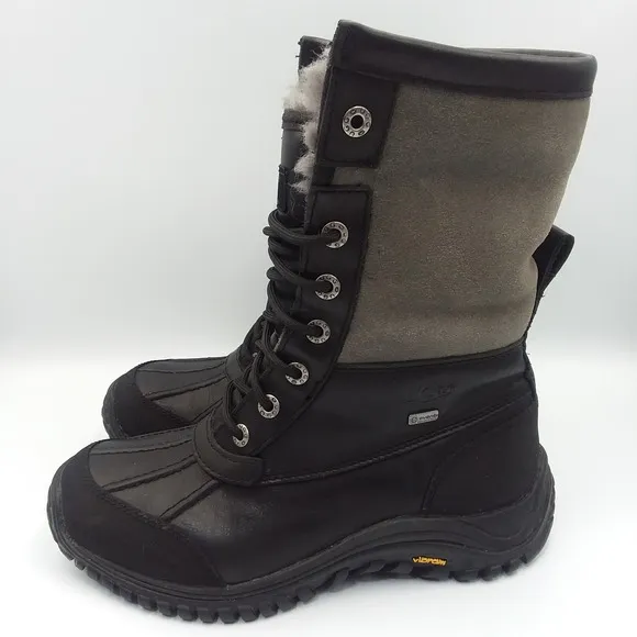 UGG Adirondack II Event Waterproof Boots Vibram Sole Black Gray 1906 Women's 7