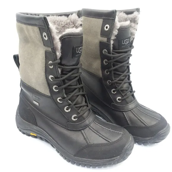 UGG Adirondack II Event Waterproof Boots Vibram Sole Black Gray 1906 Women's 7