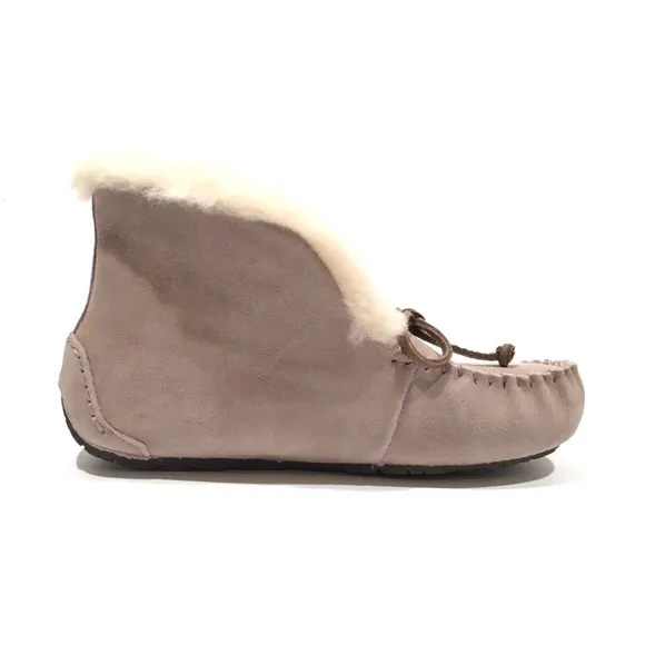 UGG Alena Sheepskin Lined Slippers -Dusk Pink Suede -Big Kids US 3 -NEW
