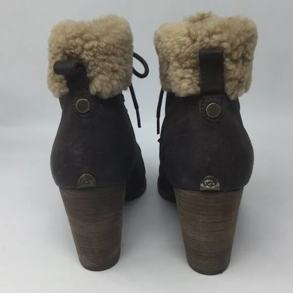 UGG Analise Ankle Boots Leather Sheepskin 10