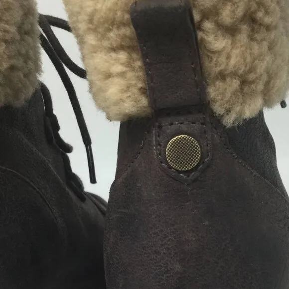 UGG Analise Ankle Boots Leather Sheepskin 10