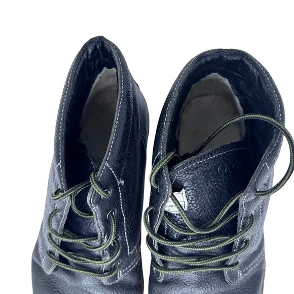 UGG Ankle Chukka Boots Round Toe‎ Lace Up Waterproof Lined Leather Black Size 14