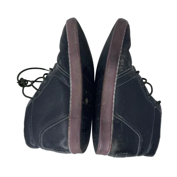 UGG Ankle Chukka Boots Round Toe‎ Lace Up Waterproof Lined Leather Black Size 14