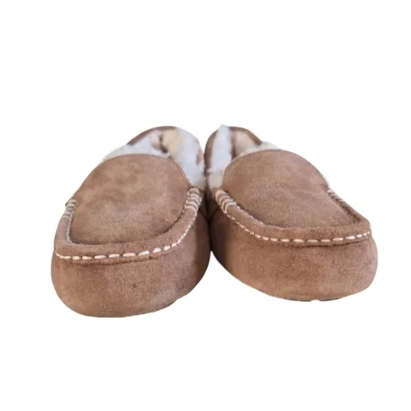 UGG ANSLEY CHESTNUT SUEDE SHEEPSKIN MOCCASINS SLIPPERS SIZE US 8/UK 6/EU 39