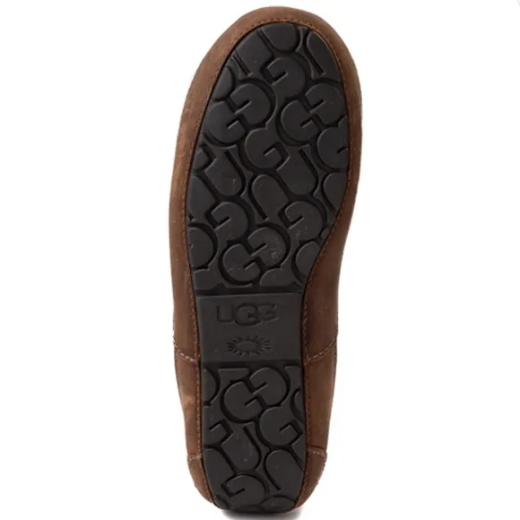 UGG ASCOT COGNAC LEATHER CASUAL SLIP ON MOCCASIN SLIPPER RUBBER OUTSOLE 11EEE
