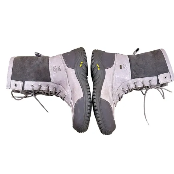 UGG Australia Adirondack Gray waterproof sheepskin lined Boots vibram soles 10