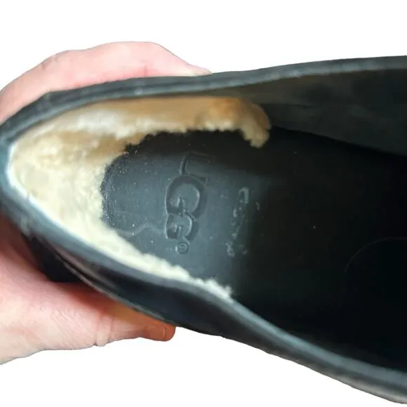 UGG Australia Bristol Men's Black Leather Slip On Shoes size US 9 1/2