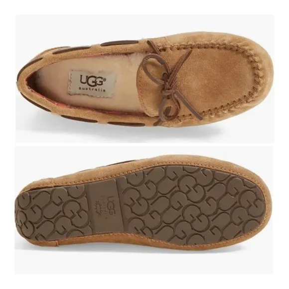 UGG Australia Kids Ryder Jungle Moccasin Slippers - Chestnut