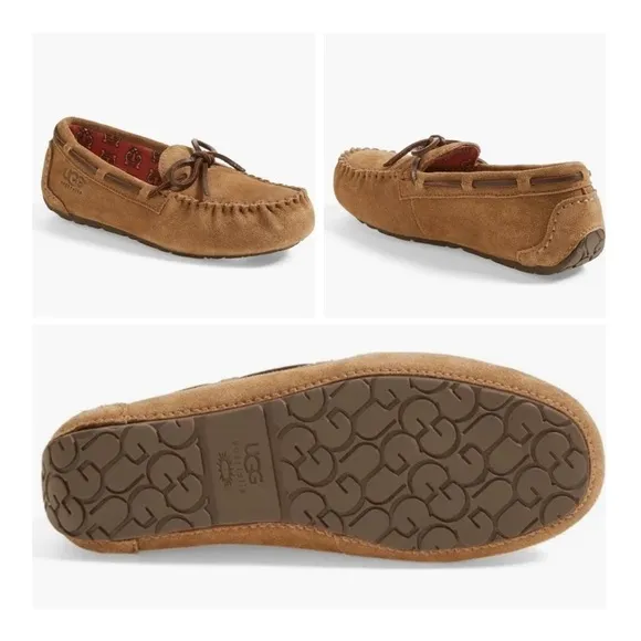 UGG Australia Kids Ryder Jungle Moccasin Slippers - Chestnut